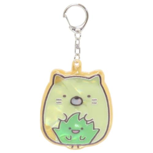 すみっコぐらし キーリング ぴかぴかキーホルダー2 ねこ＆ざっそう サンエックス キャラクター グッズ メール便可