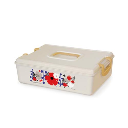 ムーミン 卓上収納 パチットBOX ベージュ フラワー リトルミイ 北欧 キャラクター グッズ