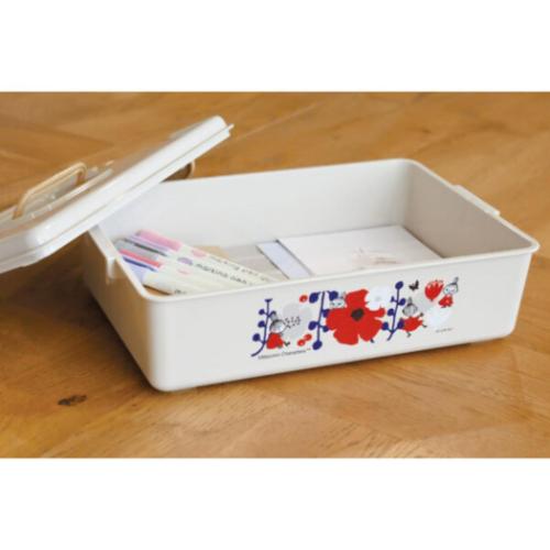 ムーミン 卓上収納 パチットBOX ベージュ フラワー リトルミイ 北欧 キャラクター グッズ