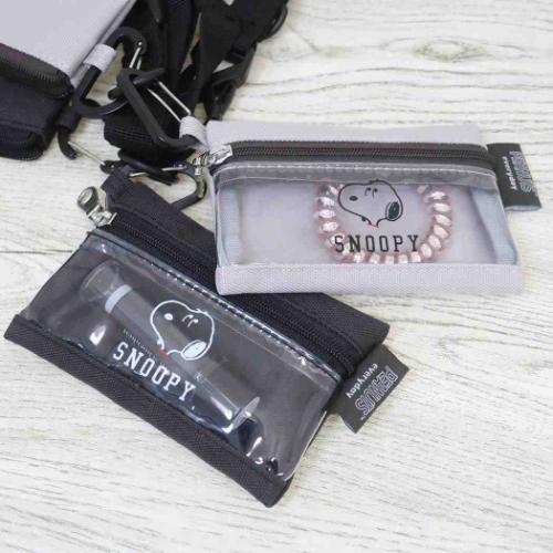 スヌーピー スマホポーチ 二連ネックポーチ Cグレー ピーナッツ キャラクター グッズ メール便可