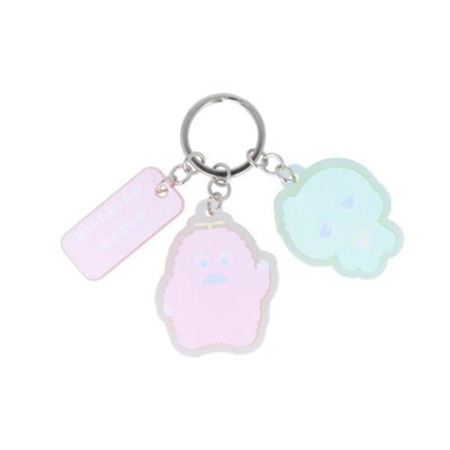 ガチャピン＆ムック キーリング 3連アクリルキーホルダー A キャラクター グッズ メール便可