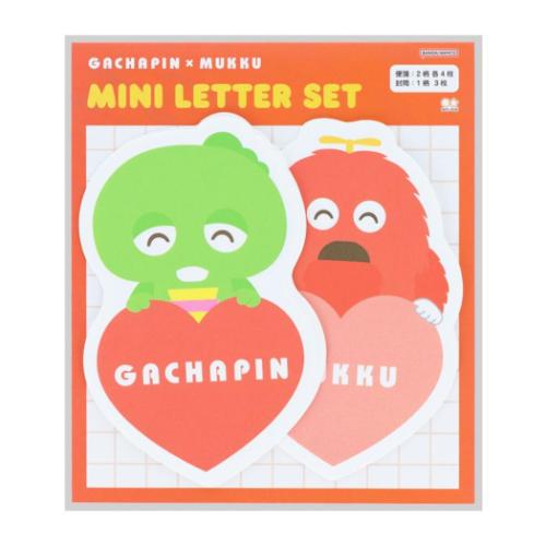 ガチャピン&ムック 手紙セット ダイカットミニレター A キャラクター グッズ メール便可