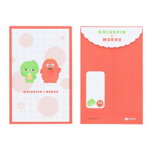 ガチャピン&ムック 手紙セット ダイカットミニレター A キャラクター グッズ メール便可