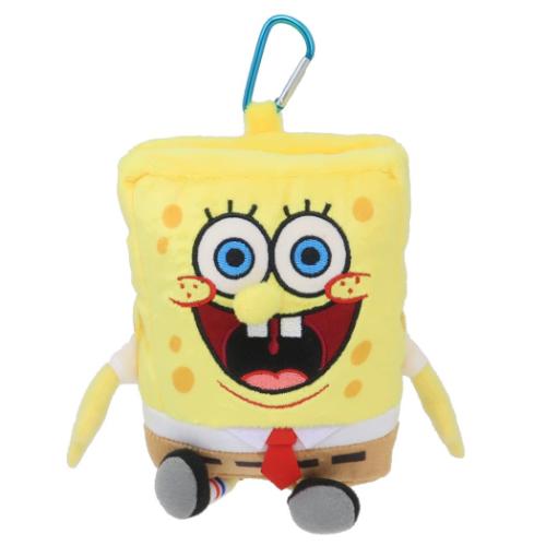 スポンジボブ ミニポーチ カラビナ付きぬいぐるみファスナーマスコット スポンジボブ キャラクター グッズ