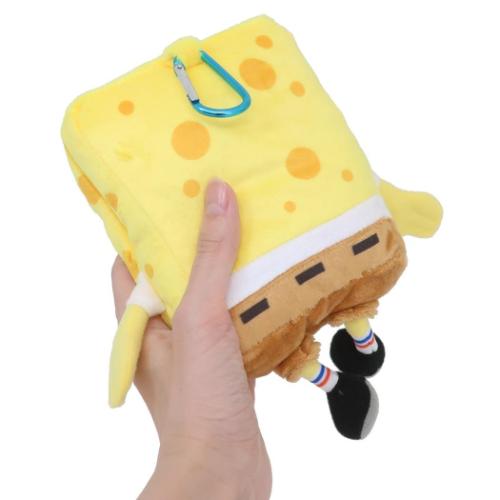 スポンジボブ ミニポーチ カラビナ付きぬいぐるみファスナーマスコット スポンジボブ キャラクター グッズ