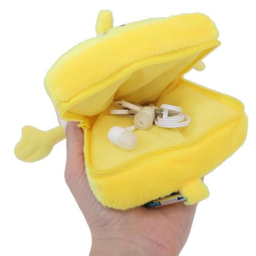 スポンジボブ ミニポーチ カラビナ付きぬいぐるみファスナーマスコット スポンジボブ キャラクター グッズ