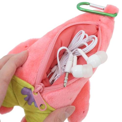 スポンジボブ ミニポーチ カラビナ付きぬいぐるみファスナーマスコット パトリック キャラクター グッズ