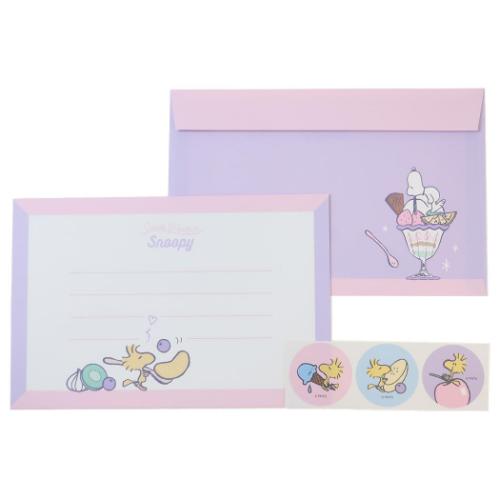 スヌーピー レターセット ダイカットレターセット パフェ ピーナッツ キャラクター グッズ メール便可