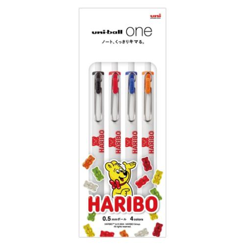 HARIBO ハリボー ボールペン ユニボールワン 0.5mm 4色セット お菓子パッケージ uni-ball ONE グッズ メール便可
