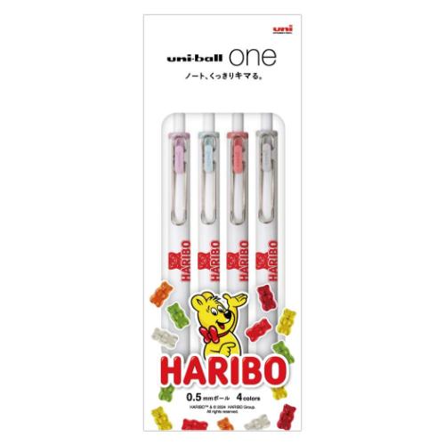 HARIBO ハリボー ボールペン ユニボールワン 0.5mm 4色セット お菓子パッケージ uni-ball ONE グッズ メール便可