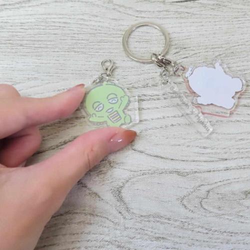 ガチャピン&ムック キーリング 3連アクリルキーホルダー キャラクター グッズ メール便可