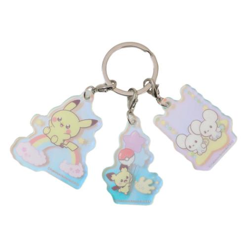 ポケットモンスター キーホルダー オーロラアクリルキーホルダーセット ポケピース ピカチュウ ピチュウ ポケモン メール便可