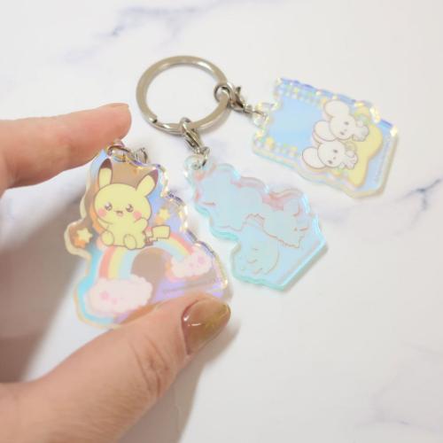 ポケットモンスター キーホルダー オーロラアクリルキーホルダーセット ポケピース ピカチュウ ピチュウ ポケモン メール便可