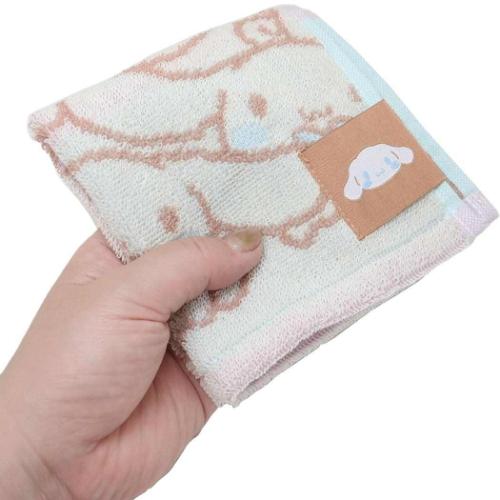 シナモロール ミニタオル ジャガードハンカチタオル オーガニックコットン ナチュラルシナモン サンリオ メール便可