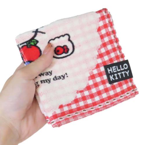 ハローキティ ミニタオル ハンカチタオル セブンティーズチェック サンリオ キャラクター グッズ メール便可