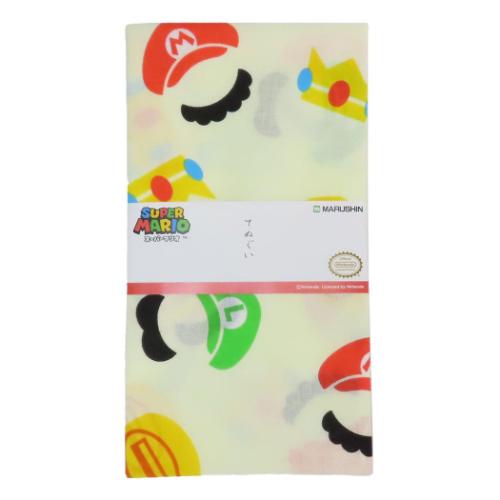 スーパーマリオ てぬぐい 手ぬぐい 手鞠シルエット キャラクター グッズ メール便可