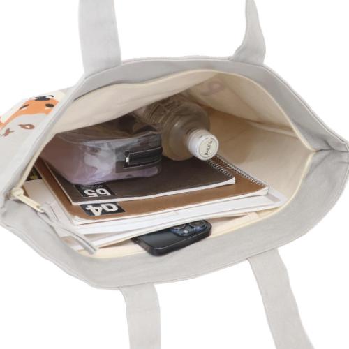 不二家のペコちゃん トートバッグ ファスナー付A4トート ペコとしばた キャラクター グッズ メール便可