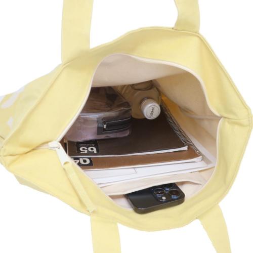 不二家のペコちゃん トートバッグ ファスナー付A4トート ペコとターチャン キャラクター グッズ メール便可