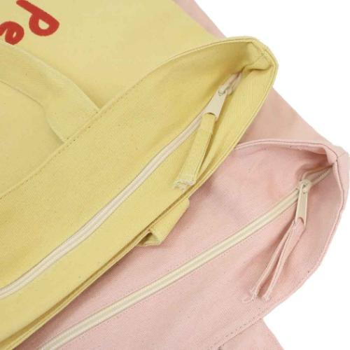 不二家のペコちゃん トートバッグ ファスナー付A4トート ペコとターチャン キャラクター グッズ メール便可