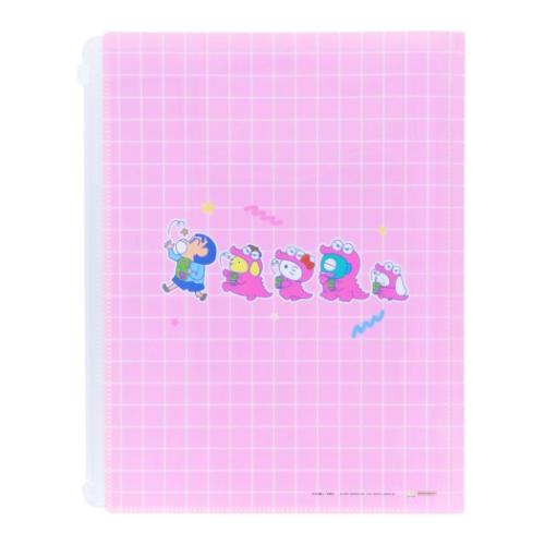 クレヨンしんちゃんxサンリオズ ポケットファイル ジップファスナー付6ポケットA4クリアファイル スター サンリオ