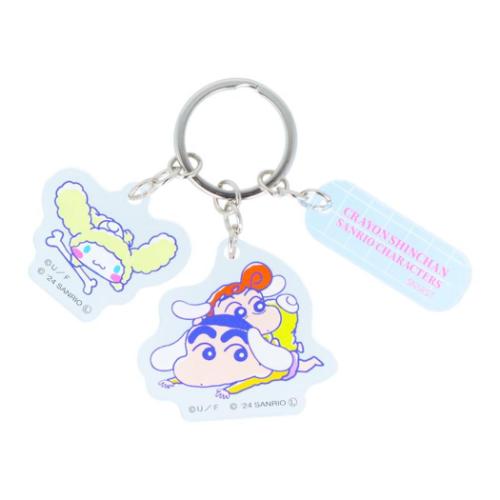 クレヨンしんちゃんxサンリオキャラクターズ キーリング 3連アクリルキーホルダー B サンリオ キャラクター グッズ メール便可