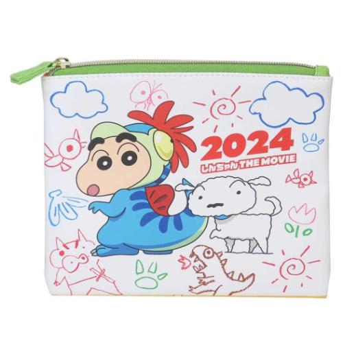 クレヨンしんちゃん オラたちの恐竜日記 コスメポーチ フラットポーチ アニメキャラクター グッズ メール便可