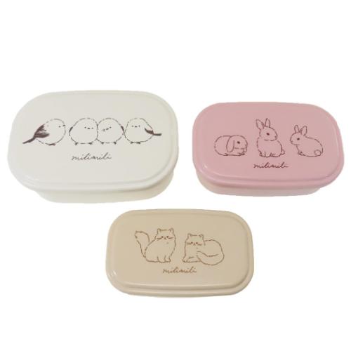 ミリミリ お弁当箱 抗菌3P入れ子ランチBOX 長方形 新学期準備 ランチ雑貨 グッズ