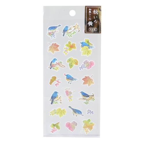 シールシート 秋いろ 和風シール 鳥 かわいい グッズ メール便可