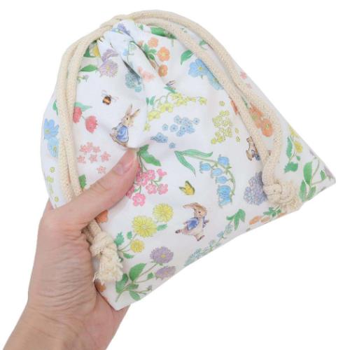 ピーターラビット 巾着袋 ボアフェイス巾着 きんちゃくポーチ フラワー 絵本キャラクター グッズ
