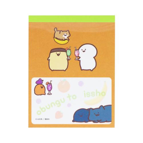 お文具といっしょ メモ帳 メッセージメモ フルーツジュース キャラクター グッズ メール便可