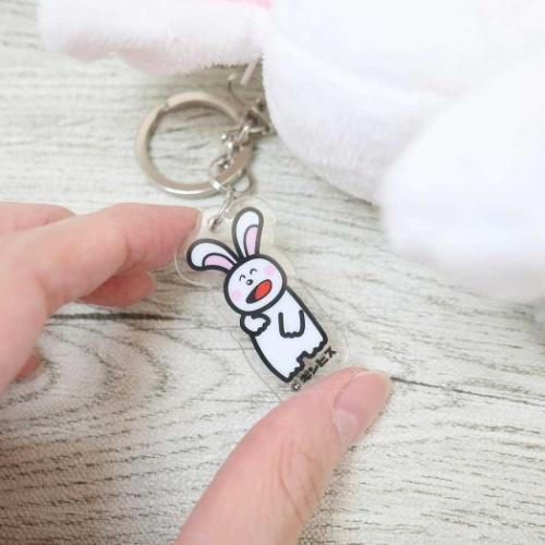たべっ子どうぶつ マスコット ぬいぐるみKR キーホルダー うさぎ アクリルパーツ ギンビス キャラクター グッズ
