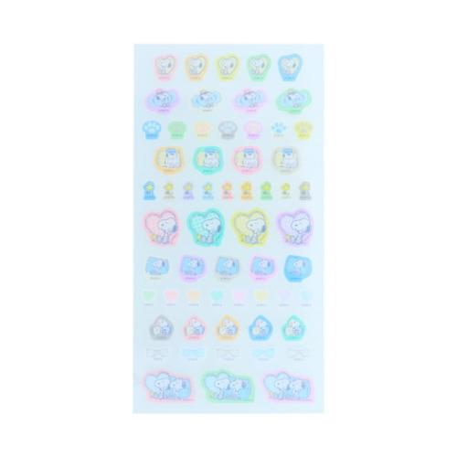 スヌーピー シールシート プチシール Relax Siblings ライトブルー ピーナッツ キャラクター グッズ メール便可
