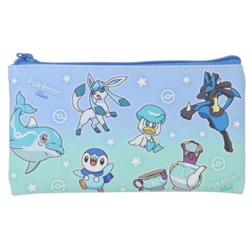 ポケットモンスター フラットポーチ フラットマルチポーチ グラデーション ブルー＆ミント ポケモン キャラクター グッズ メール便可