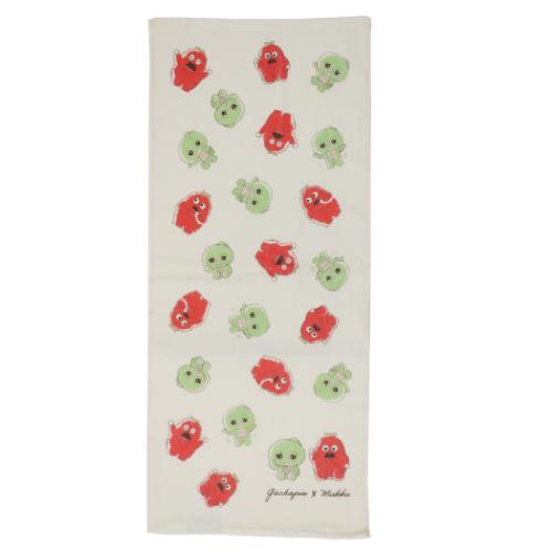 ガチャピン＆ムック フェイスタオル シャーリングロングタオル パステルクレヨン キャラクター グッズ メール便可