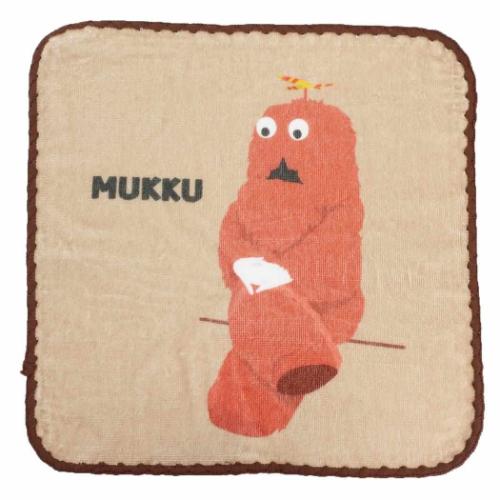 ガチャピン＆ムック ミニタオル シャーリングハンカチタオル シンプルブラウンカラー キャラクター グッズ メール便可