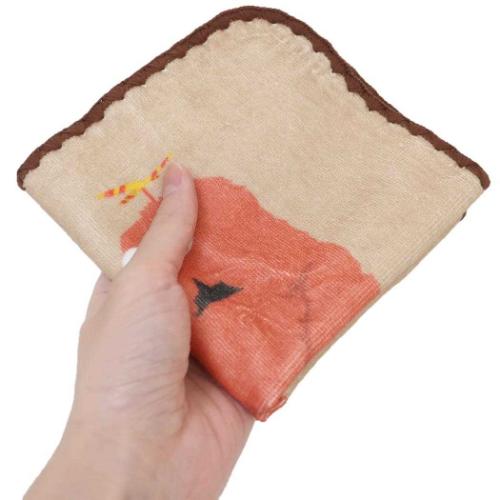 ガチャピン＆ムック ミニタオル シャーリングハンカチタオル シンプルブラウンカラー キャラクター グッズ メール便可