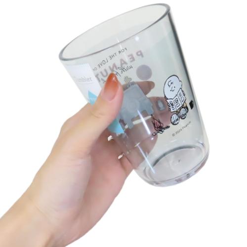 スヌーピー プラカップ クリアタンブラー450ml ENJOY WAGON ピーナッツ キャラクター グッズ