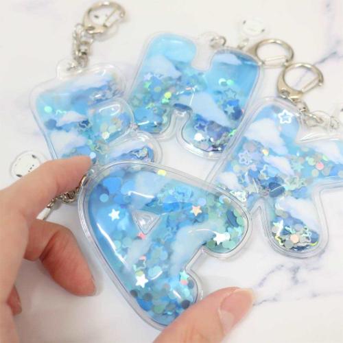 キーリング イニシャルエアーキーホルダー H かわいい グッズ メール便可