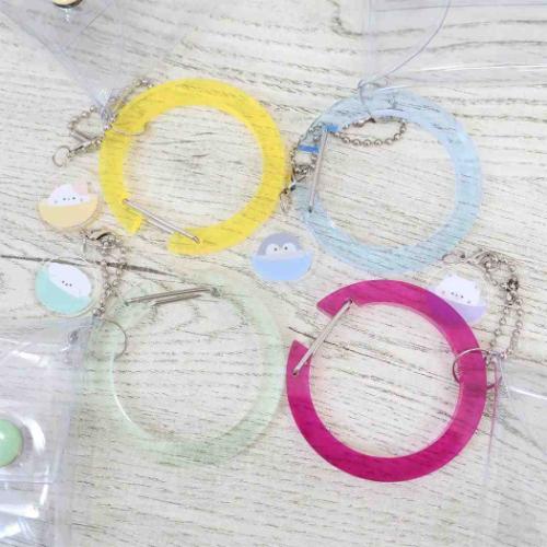 ミニポーチ カラビナ付きクリアポーチM パープル かわいい グッズ メール便可