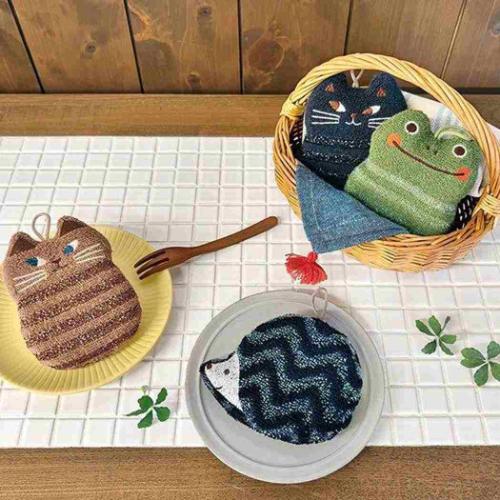 キッチンスポンジ きらきらキッチンスポンジ ネコ BK 台所スポンジ グッズ メール便可