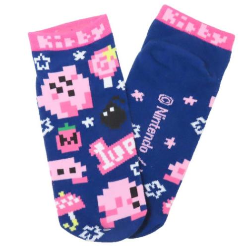 星のカービィ 女性用靴下 ソックス レディース 星のカービィx大図まことネイビーパターン キャラクター グッズ メール便可