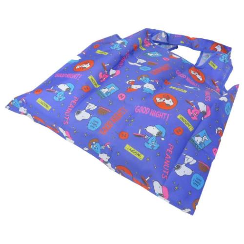 スヌーピー エコバッグ ショッピングバッグ 紫 ピーナッツ キャラクター グッズ