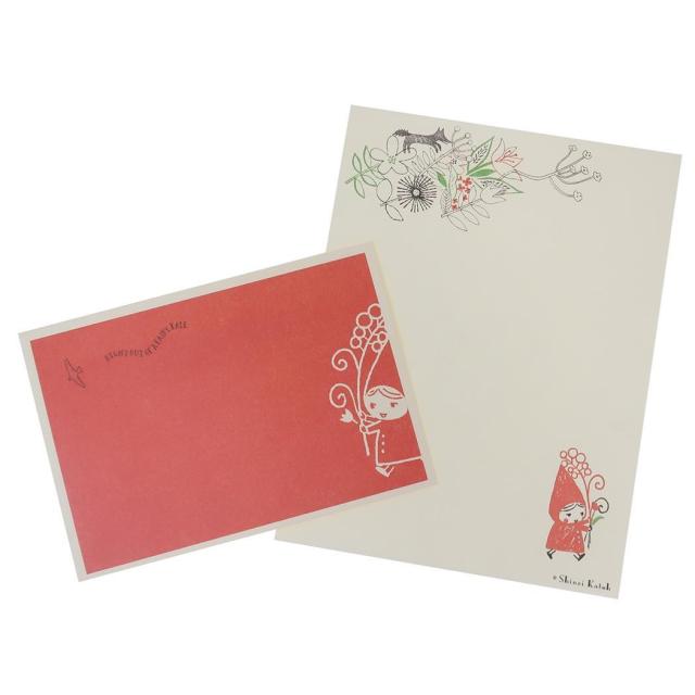 手紙セット レターセット 赤ずきん 花束を かわいい グッズ メール便可