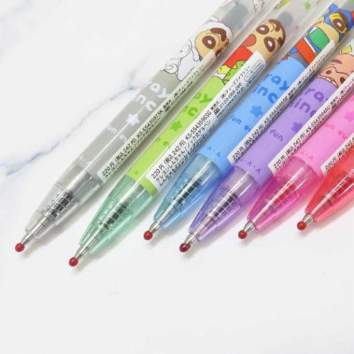 クレヨンしんちゃん カラーペン ノック式ゲルペン しんちゃんといっしょ レッド アニメキャラクター グッズ メール便可