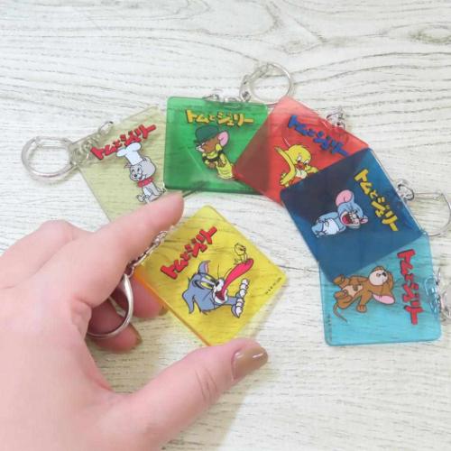 トムとジェリー キーリング カラーアクリルキーホルダー ファニーレトロ タイク ワーナーブラザース キャラクター グッズ メール便可