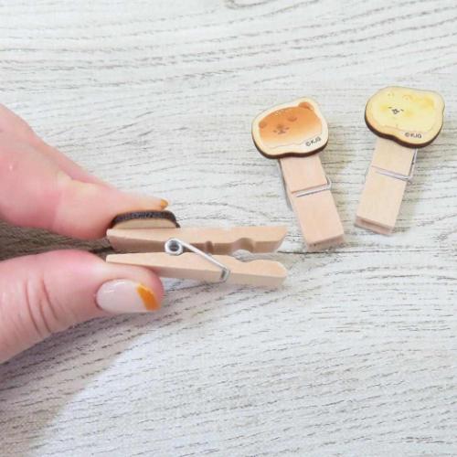 いーすとけん クリップ ウッドクリップ なかよし3匹 キャラクター グッズ メール便可