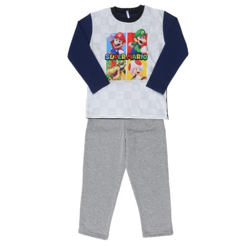 スーパーマリオ キッズファッション 長袖長パンツ ネイビー キャラクター グッズ