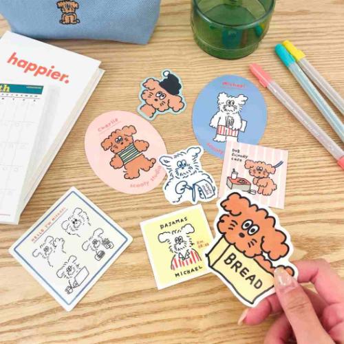 scooty studio キャラクターステッカー ダイカットステッカー 大 Michael hello かわいい グッズ メール便可