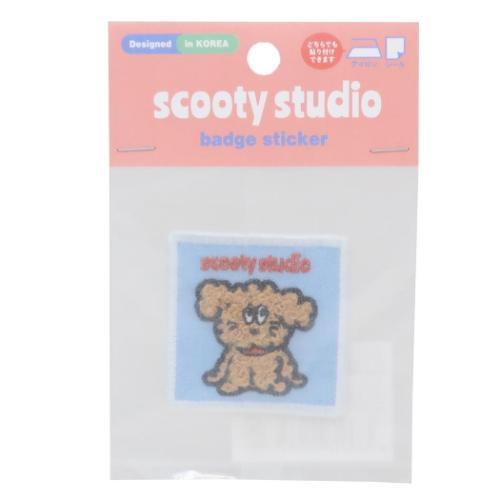 scooty studio ワッペン もこもこ刺繍ワッペンシール Charlie かわいい グッズ メール便可