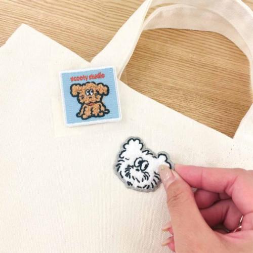 scooty studio ワッペン もこもこ刺繍ワッペンシール Charlie かわいい グッズ メール便可